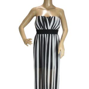 Casting LA Empire Waist Striped Layered Dress